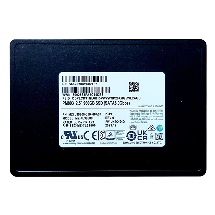 Samsung MZ-7L39600 | Enterprise PM893 Series 960GB Triple-Level Cell  SATA 6GB/s V-NAND 7mm 2.5-inch Solid State Drive Refurbished - Samsung refurbished available on Gotodirect
