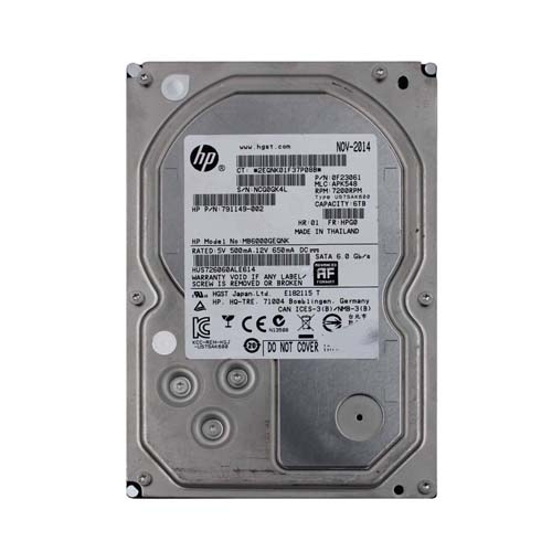 HP 791149-002 | Midline 6TB 7200RPM SATA 6Gb/s 128MB Cache Hot-Pluggable LFF 3.5-Inch Hard Drive for G8 G9 Proliant Servers Refurbished - Hewlett-Packard (ou HP en abrégé) refurbished available on Gotodirect