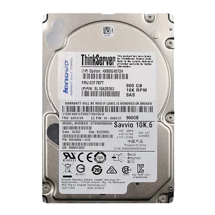 Lenovo 4XB0G45724 | 900GB 10000RPM SAS 6Gb/s Hot Swappable 2.5-Inch Hard Drive for ThinkServer Gen5 Refurbished - Lenovo refurbished available on Gotodirect