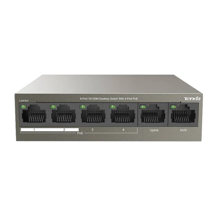 Tenda TEF1106P-4-63W | 6-Port 10/100M Desktop Switch with 4-Port PoE Refurbished - Tenda refurbished available on Gotodirect