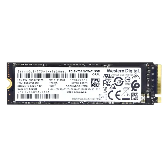 Western Digital SDBQNTY-512G-1001 | PC SN730 512GB SED Triple-Level Cell PCI Express NVMe 3.0 x4 M.2 2280 Solid State Drive Refurbished - Western Digital refurbished available on Gotodirect