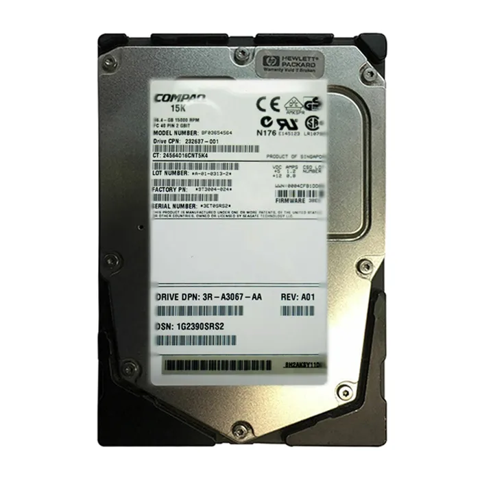 HP 3R-A3067-AA | 36.4GB 15000RPM Fibre Channel 2Gb/s Hot-Pluggable 3.5-inch Hard Drive Refurbished - Hewlett-Packard (ou HP en abrégé) refurbished available on Gotodirect