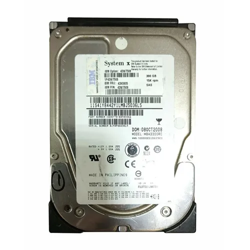 Buy IBM 43W7508 | 300GB 15000RPM SAS 3Gb/s Hot Swappable 3.5-Inch Hard Drive for DS3200 Refurbished - $202.31 IBM 43W7508 | 300GB 15000RPM SAS 3Gb/s Hot Swappable 3.5-Inch Hard Drive for DS3200 Refurbished - refurbished available on Gotodirect