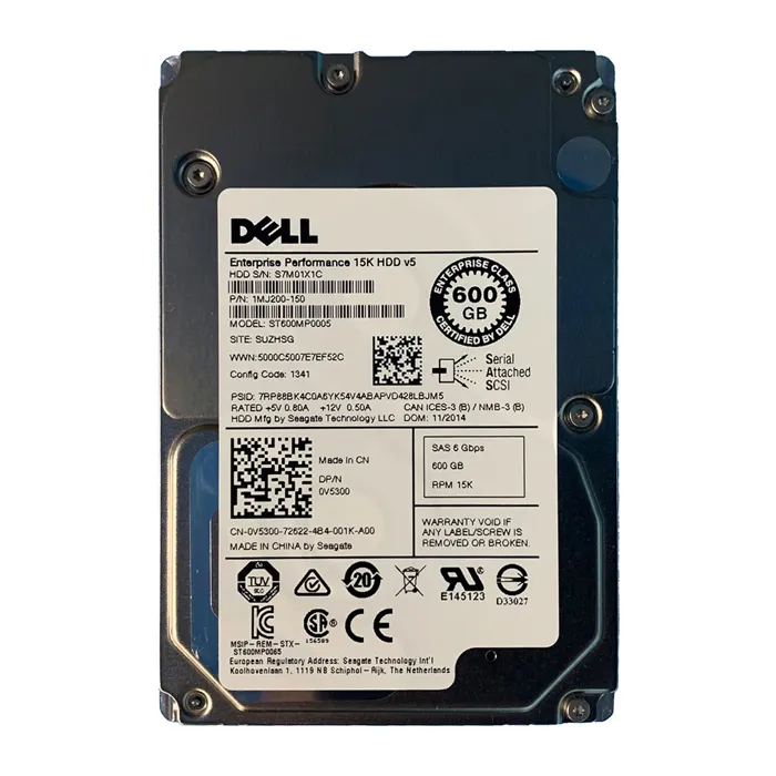 Dell V5300 | 600GB 15000RPM SAS 6Gb/s Hot-Pluggable 2.5-Inch Hard Drive for PowerEdge Server & PowerVault Storage Array Refurbished - Dell refurbished available on Gotodirect