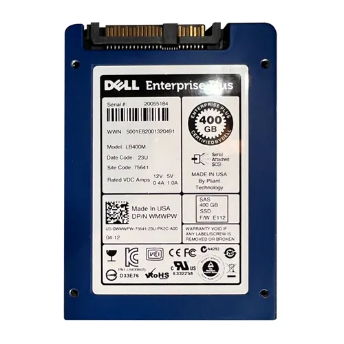 Dell WMWPW | 400GB Single-Level Cell SAS 3Gb/s Hot-Pluggable 2.5-Inch Solid State Drive for PowerEdge Servers Refurbished - Dell refurbished available on Gotodirect