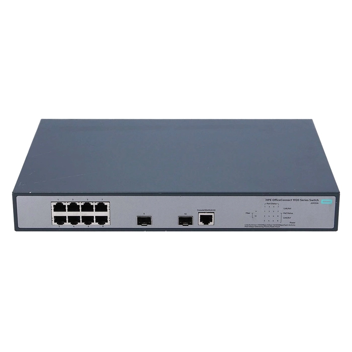 HP JG922A#ABA | OfficeConnect 1920 Series 1920-8G-PoE+ (180W) 8 x RJ-45 PoE+ 10/100/1000Base-T and 2 x SFP (mini-GBIC) Ports Layer 3 Managed Gigabit Ethernet Network Switch Refurbished - Hewlett-Packard (ou HP en abrégé) refurbished available on Gotodirect