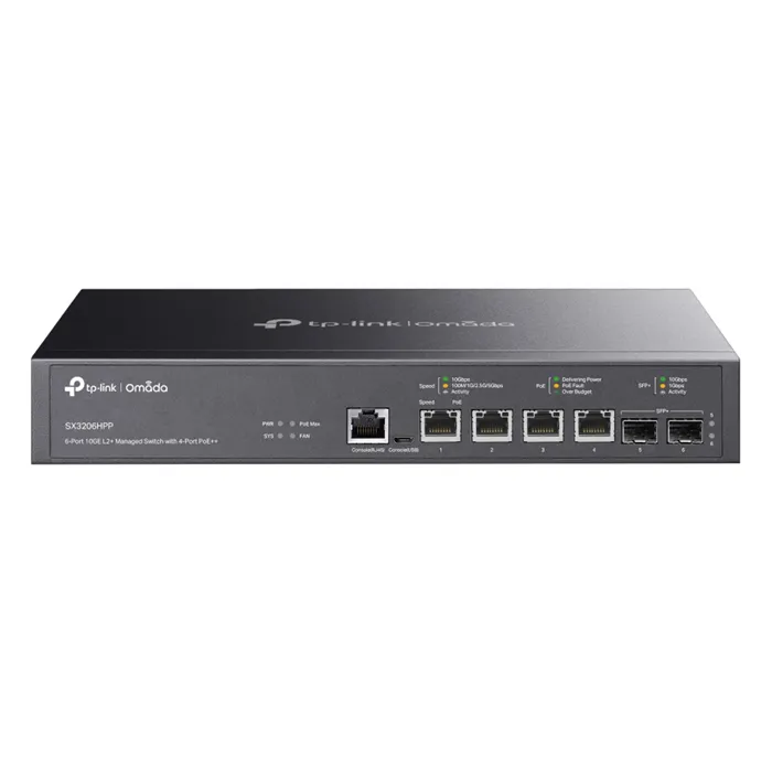 TP-LINK SX3206HPP | Omada 6-Port 10GE L2+ Managed Switch with 4-Port PoE++ Refurbished - TP-Link refurbished available on Gotodirect