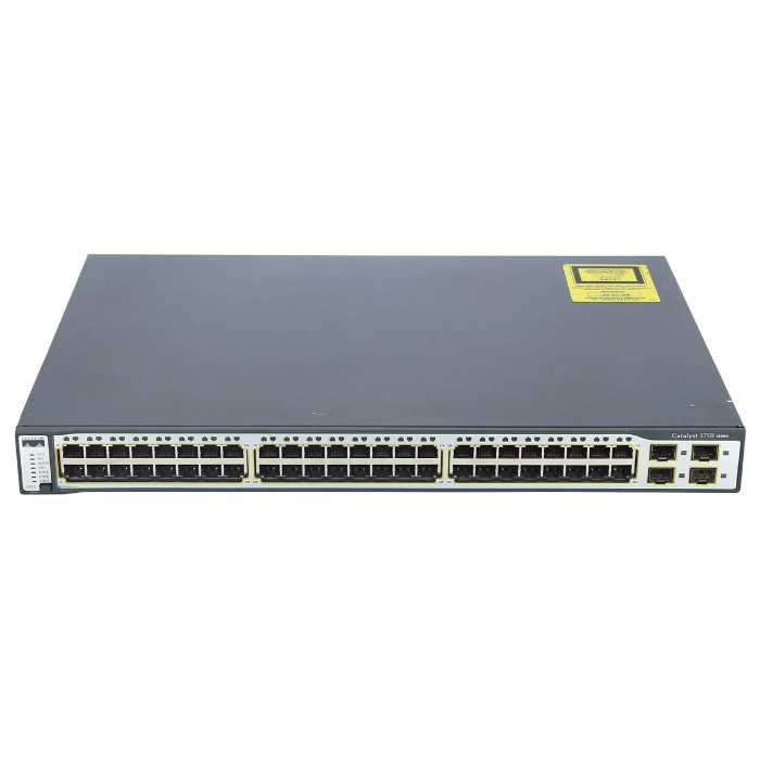 Cisco WS-C3750-48TS-S-RF | Catalyst 3750 Series 3750-48TS 48 x RJ-45 Ports 10/100Base-TX + 4 x SFP Ports Layer 3 Managed Rack-mountable Fast Ethernet Network Switch Refurbished - Cisco Systems Inc. refurbished available on Gotodirect