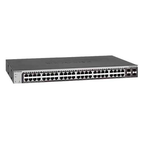 Netgear GS748T-500NAS | Prosafe GS748T 48 x Ports 10/100/1000GBase-T + 2 x SFP Ports + 2 x Combo SFP Ports Layer 3 Managed 1U Rack-mountable Gigabit Ethernet Network Switch Refurbished - Netgear refurbished available on Gotodirect
