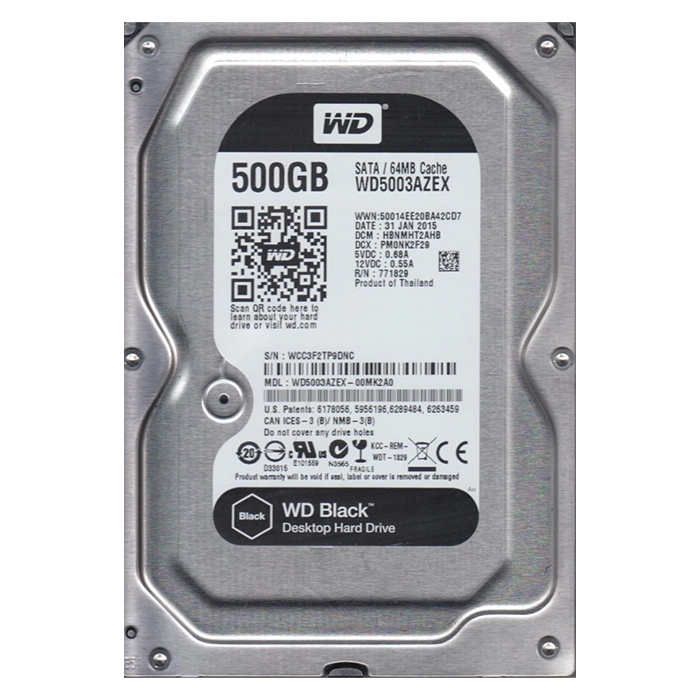 Western Digital WD5003AZEX | Black 500GB 3.5-inch 6GB/s SATA 7200RPM 64MB Cache Gaming Hard Drive Refurbished - Western Digital refurbished available on Gotodirect