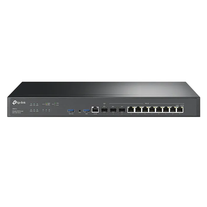 TP-LINK ER8411 | IEEE 802.3 2.2GHz 8-Ports RJ-45 2-Ports SFP+ 1-Port SFP Rack-mountable Gigabit Ethernet VPN Router Refurbished - TP-Link refurbished available on Gotodirect
