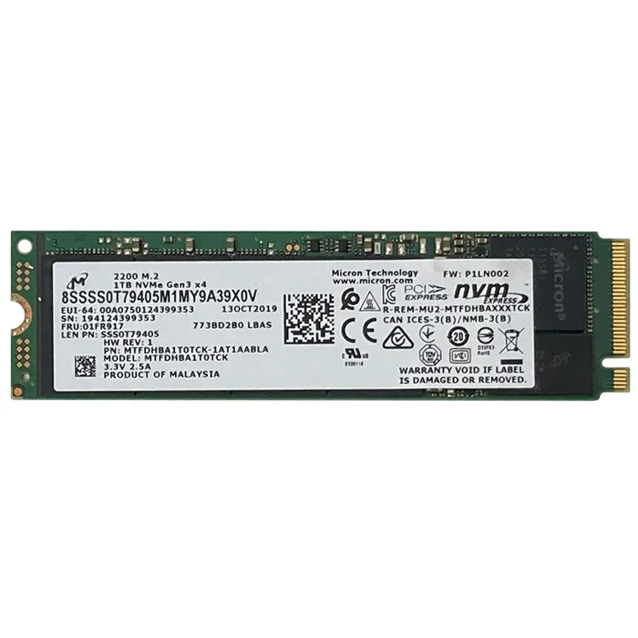 Lenovo 01FR917 | 1TB TLC PCI Express 3.0 x4 NVMe M.2 2280 Internal Solid State Drive Refurbished - Lenovo refurbished available on Gotodirect