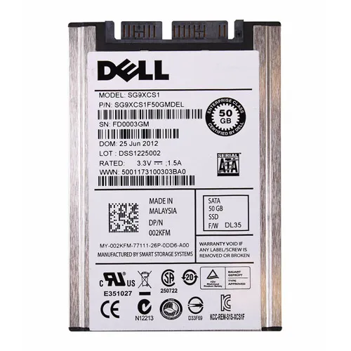 Dell 002KFM | 50GB Multi-Level Cell SATA 6Gb/s mSATA 1.8-Inch Solid State Drive Refurbished - Dell refurbished available on Gotodirect
