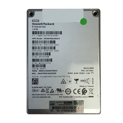 Buy HP MO001600JWUFV | 1.6TB SAS 12Gb/s Mixed Use SFF 2.5-Inch Solid State Drive Refurbished - $640.88 HP MO001600JWUFV | 1.6TB SAS 12Gb/s Mixed Use SFF 2.5-Inch Solid State Drive Refurbished - Hewlett-Packard (ou HP en abrégé) refurbished available on Gotodirect