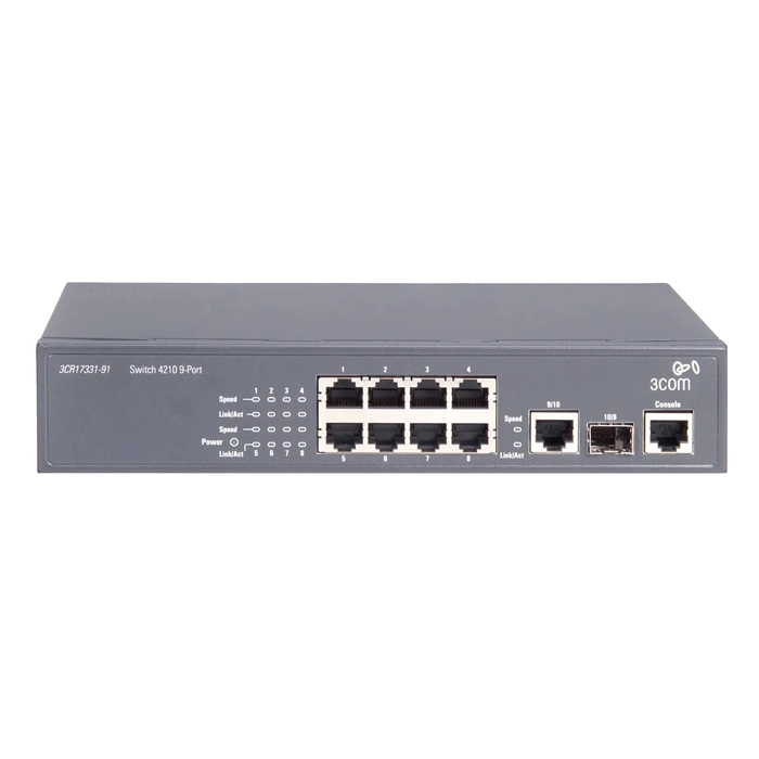 3Com 3CR17331-91 | 4210-9 8 x RJ-45 Ports 10/100/1000Base-T + 1 x Expansion Slots Layer 2 Managed Rack-mountable Gigabit Ethernet Network Switch Refurbished -  refurbished available on Gotodirect