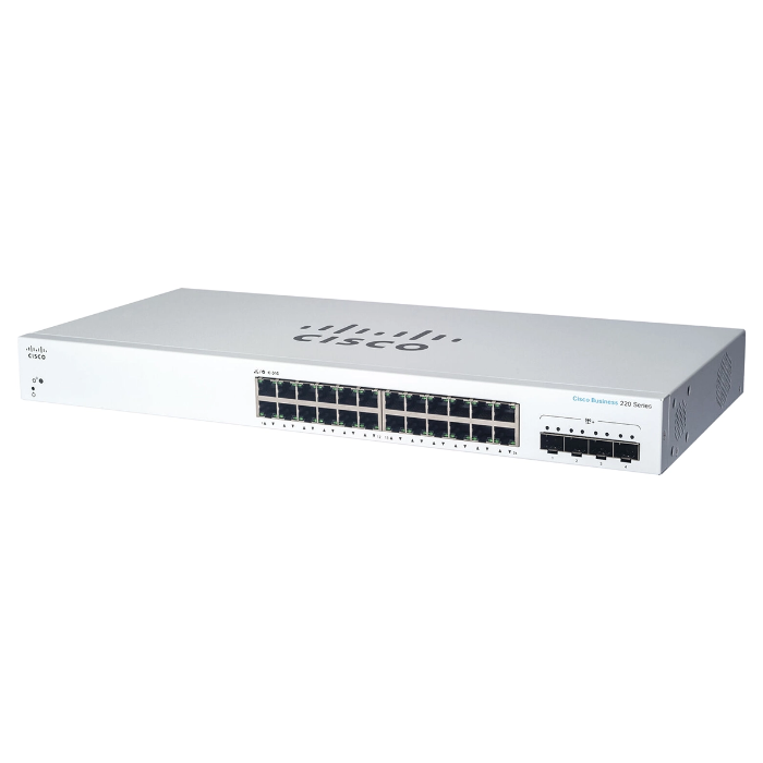 Cisco CBS220-24T-4X-NA-RF | Business 220 Series CBS220-24T-4X 24 x Ports 10/100/1000Base-T + 4 x SFP+ Ports Layer 2 Managed Rack-mountable Gigabit Ethernet Network Switch Refurbished - Cisco Systems Inc. refurbished available on Gotodirect