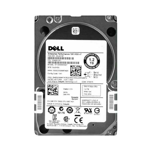 Dell 04RYFR | 1.2TB 10000RPM SAS 6Gb/s Hot-Pluggable 64MB Cache (512n) (SED) 2.5-Inch Hard Drive for PowerEdge Server & PowerVault Storage Array Refurbished - Dell refurbished available on Gotodirect