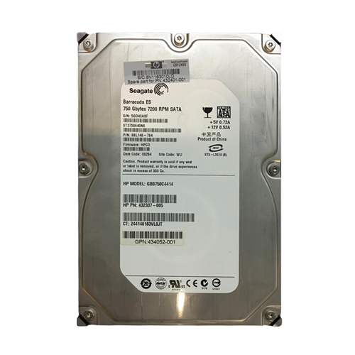 Buy HP 434052-001 | 750GB 7200RPM SATA 3Gb/s NCQ 16MB Cache Hot-Pluggable 3.5-inch Midline Hard Drive Refurbished - $157.06 HP 434052-001 | 750GB 7200RPM SATA 3Gb/s NCQ 16MB Cache Hot-Pluggable 3.5-inch Midline Hard Drive Refurbished - Hewlett-Packard (ou HP en abrégé) refurbished available on Gotodirect