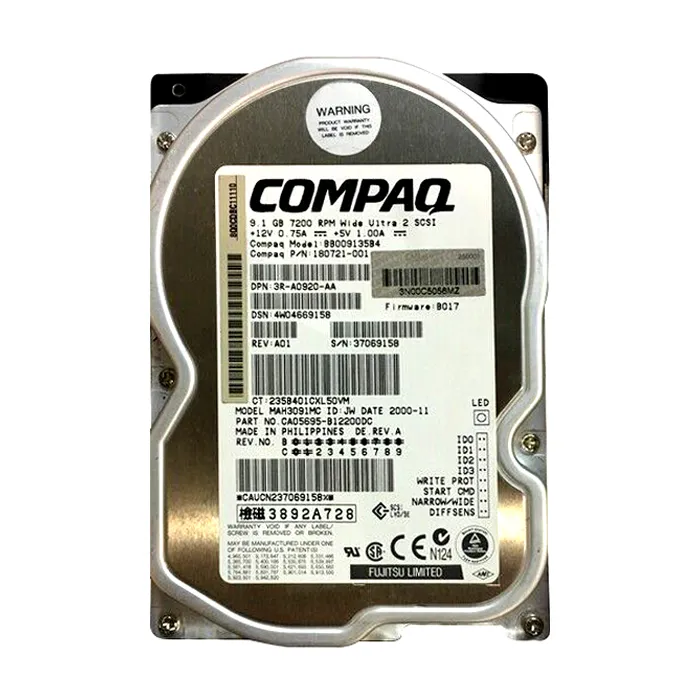 Compaq BB009135B4 | 9GB 7200RPM Ultra2 SCSI 4MB Cache Hot-Swappable 3.5-Inch Hard Drive Refurbished -  refurbished available on Gotodirect