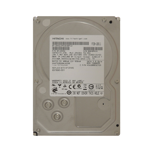 HP 657890-001 | 2TB SATA 3Gb/s 7200RPM 3.5-Inch Hard Drive Refurbished - Hewlett-Packard (ou HP en abrégé) refurbished available on Gotodirect
