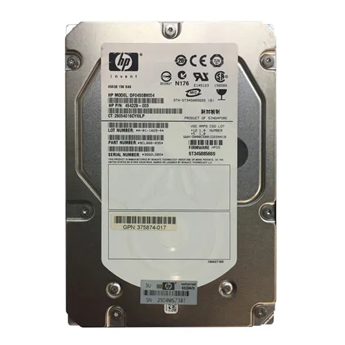 HP DF0450B8054 | 450GB 15000RPM SAS 3Gb/s Hot-Pluggable Dual Port LFF 3.5-inch Enterprise Hard Drive for Gen1/7 ProLiant Server Refurbished - Hewlett-Packard (ou HP en abrégé) refurbished available on Gotodirect