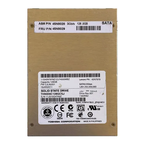 Toshiba THNSNC128GCSJ | 128GB Multi-Level Cell SATA 3Gb/s NAND Flash 2.5-Inch Solid State Drive Refurbished - Toshiba refurbished available on Gotodirect
