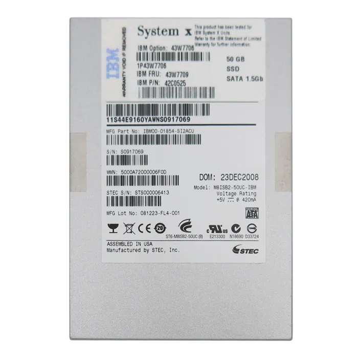 IBM 43W7709 | 50GB Single-Level Cell SATA 1.5Gb/s 2.5-Inch Solid State Drive Refurbished -  refurbished available on Gotodirect