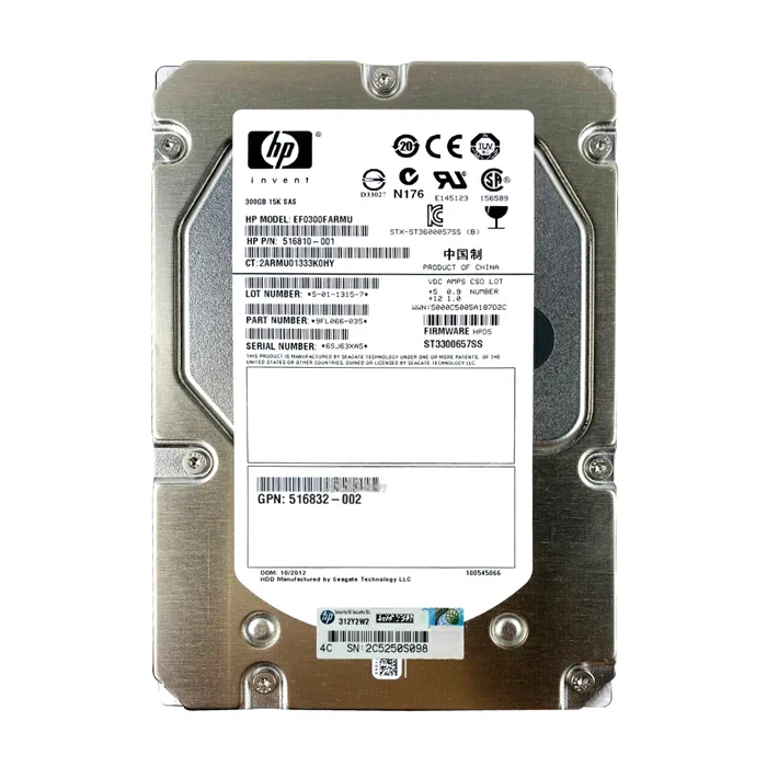 HP EF0300FARMU | 300GB 15000RPM SAS 6Gb/s LFF Hot-Pluggable Dual Port 3.5-inch Hard Drive for Gen1 to Gen7 ProLiant Server Refurbished - Hewlett-Packard (ou HP en abrégé) refurbished available on Gotodirect