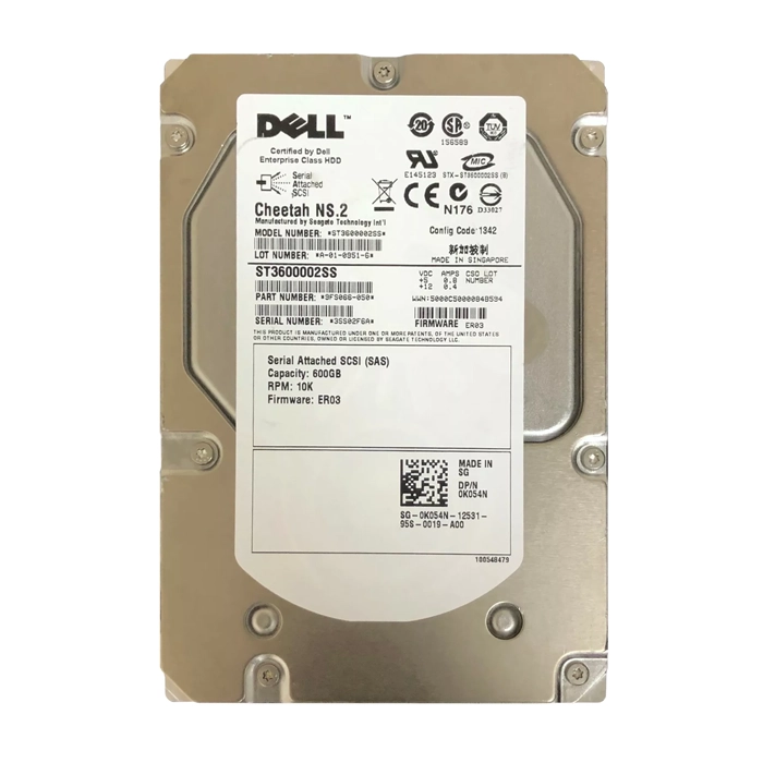 Dell K054N | 600GB 10000RPM SAS 6Gb/s Hot-Pluggable 2.5-Inch Hard Drive for PowerEdge Server & PowerVault Storage Array Refurbished - Dell refurbished available on Gotodirect