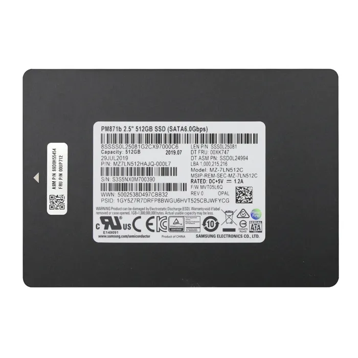 Lenovo 00UP712 | 512GB TLC SATA 6GB/s Opal 2.0 2.5-Inch Internal Solid State Drive Refurbished - Lenovo refurbished available on Gotodirect