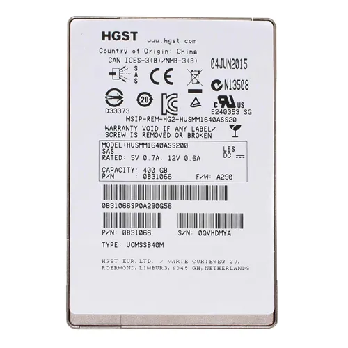 HGST HUSMM1640ASS200 | Ultrastar SSD1600MM Series 400GB Multi-Level Cell SAS 12Gb/s Mainstream Endurance (Crypto Sanitize) 2.5-inch Solid State Drive Refurbished - HGST (a subsidiary of Western Digital) refurbished available on Gotodirect