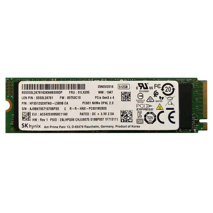Lenovo 01LX205 | 512GB TLC PCI Express 3.0 x4 NVMe M.2 2280 Internal Solid State Drive Refurbished - Lenovo refurbished available on Gotodirect