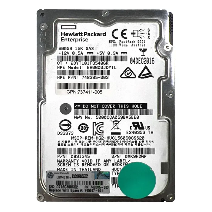 HP 737411-005 | 600GB 15000RPM SAS 12Gb/s Dual Port 3.5-Inch Internal Hard Drive Refurbished - Hewlett-Packard (ou HP en abrégé) refurbished available on Gotodirect