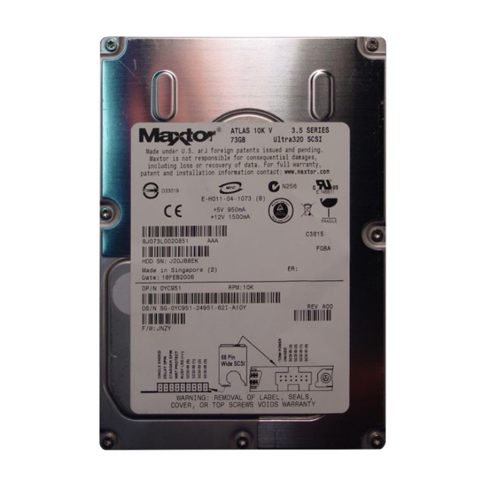 Dell 0YC951 | 73GB 10000RPM Ultra320 SCSI 68-Pin 3.5-Inch Hard Drive Refurbished - Dell refurbished available on Gotodirect