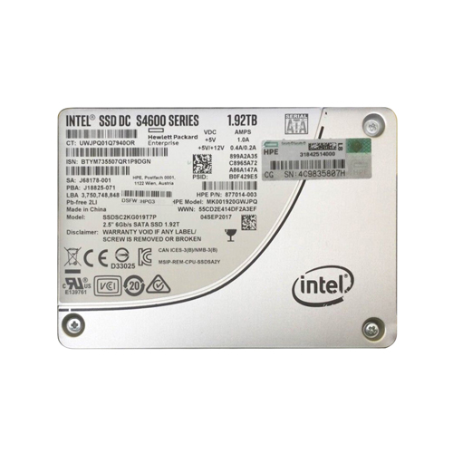 Buy HP 877014-003 | 1.92TB SATA 6Gb/s Hot-Pluggable Mixed Use 2.5-Inch Enterprise Solid State Drive for ProLiant Server and Storage Array Refurbished - $760.00 HP 877014-003 | 1.92TB SATA 6Gb/s Hot-Pluggable Mixed Use 2.5-Inch Enterprise Solid State Drive for ProLiant Server and Storage Array Refurbished - Hewlett-Packard (ou HP en abrégé) refurbished available on Gotodirect