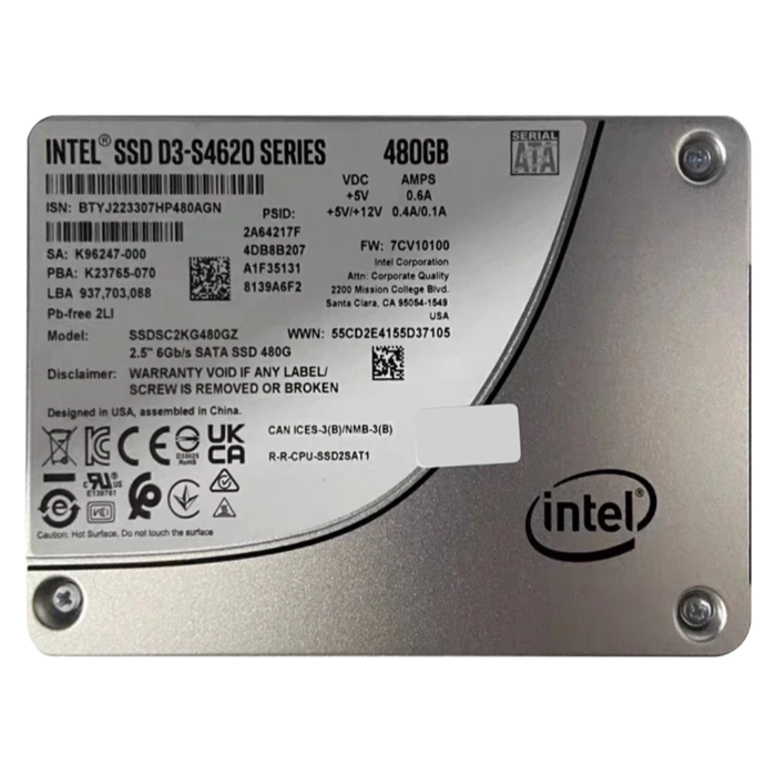 Buy Intel SSDSC2KG480GZ | SSD D3-S4620 Series 480GB SATA 6GB/s 3D NAND TLC (AES-256 / PLP) 2.5-inch Solid State Drive (SSD) Refurbished - $413.23 Intel SSDSC2KG480GZ | SSD D3-S4620 Series 480GB SATA 6GB/s 3D NAND TLC (AES-256 / PLP) 2.5-inch Solid State Drive (SSD) Refurbished - Intel refurbished available on Gotodirect