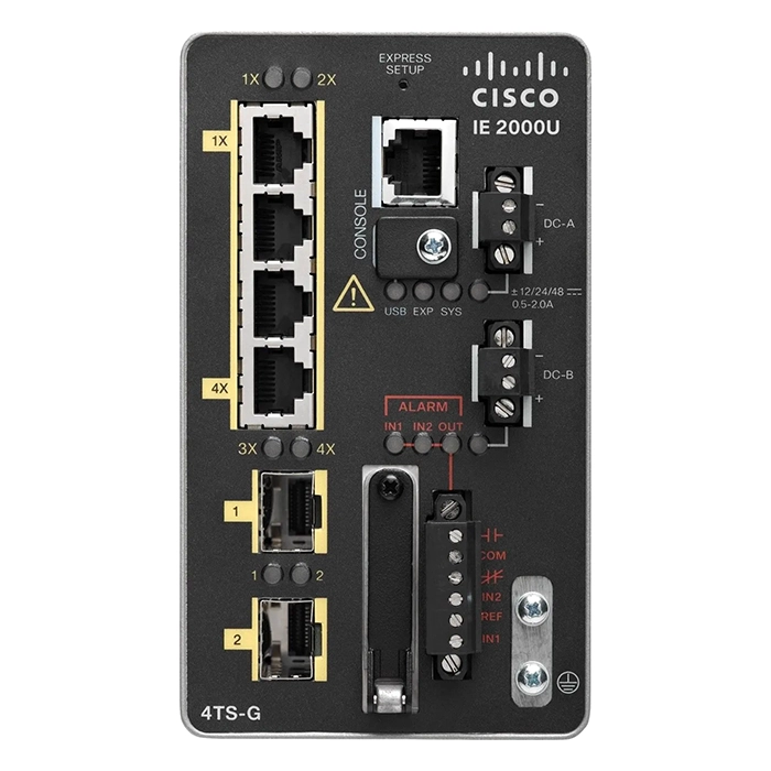 Cisco IE-2000U-4TS-G | Industrial Ethernet IE 2000U Series 4 x FE DownLinks Ports 10/100Base-TX + 2 x GE SFP Uplinks Ports Layer 2 Managed Din Rail-Mountable Fast Ethernet Network Switch Refurbished - Cisco Systems Inc. refurbished available on Gotodirect