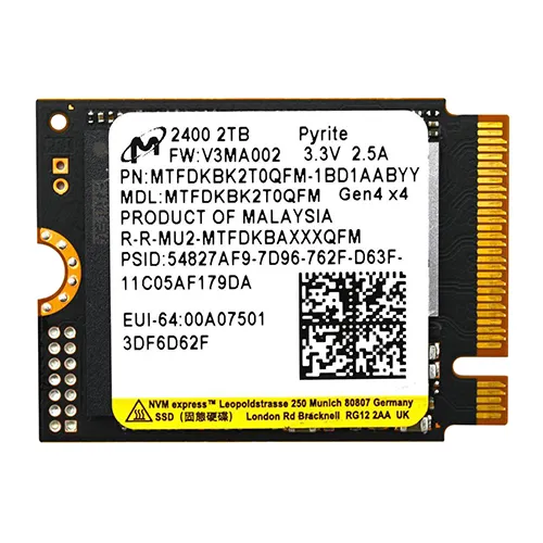 Micron MTFDKBK2T0QFM-1BD1AABYYR | 2400 2TB QLC PCIe NVMe 4.0 x4 M.2 2230 Solid State Drive Refurbished -  refurbished available on Gotodirect
