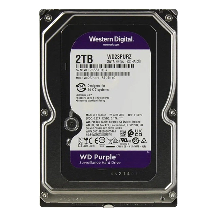 Buy Western Digital WD23PURZ | Purple 2TB 3.5-inch 6Gb/s SATA 5400RPM 64MB Cache Surveillance Hard Drive Refurbished - $325.79 Western Digital WD23PURZ | Purple 2TB 3.5-inch 6Gb/s SATA 5400RPM 64MB Cache Surveillance Hard Drive Refurbished - Western Digital refurbished available on Gotodirect
