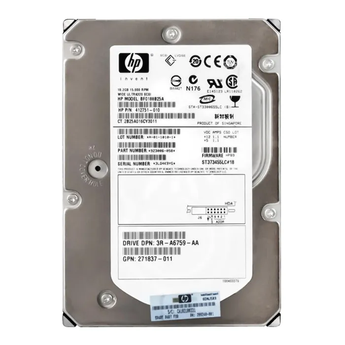 HP BF0188B25A1 | 18GB 15000RPM Ultra 320 SCSI 3.5-Inch 8MB Cache Hot Swap Hard Drive Refurbished - Hewlett-Packard (ou HP en abrégé) refurbished available on Gotodirect