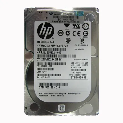 HP 507129-016 | 1TB 7200RPM SAS 6Gb/s SFF 2.5-inch Hard Drive Refurbished - Hewlett-Packard (ou HP en abrégé) refurbished available on Gotodirect