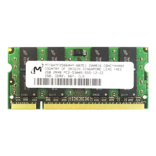 Micron MT16HTF25664HY-667E1 | 2GB DDR2-667MHz PC2-5300 Non-ECC Unbuffered SODIMM CL5 2Rx8 1.8V 200-Pin Memory Module Refurbished -  refurbished available on Gotodirect