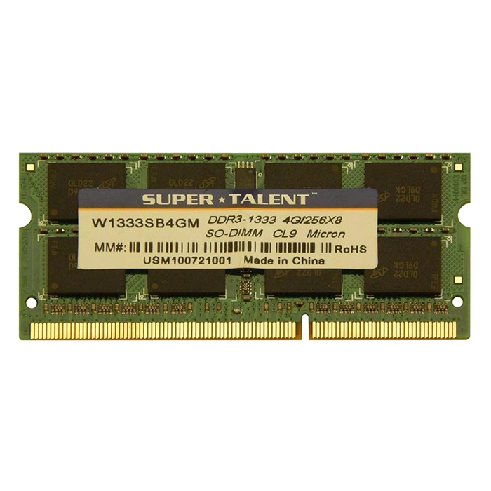 Super Talent W1333SB4GM | 4GB DDR3-1333MHz Non-ECC Unbuffered CL9 204-Pin SODIMM 1.5V 2Rx8 Memory Module Refurbished -  refurbished available on Gotodirect