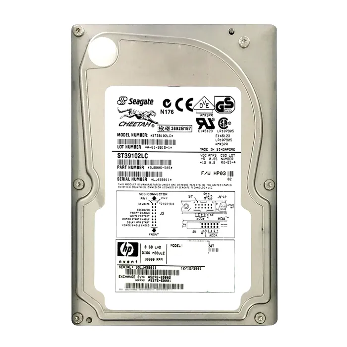 HP A5276-69002 | 9.1GB 10000RPM Ultra2 SCSI 80-Pin (LVD) Hot Swappable 3.5-Inch Hard Drive Refurbished - Hewlett-Packard (ou HP en abrégé) refurbished available on Gotodirect