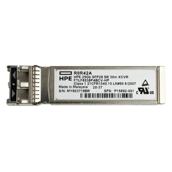 HP R0R42A | M-Series 25Gb/s 25GBase-SR Multi-Mode Fibre 850nm 30m LC Connector SFP28 Transceiver Module Refurbished - Hewlett-Packard (ou HP en abrégé) refurbished available on Gotodirect