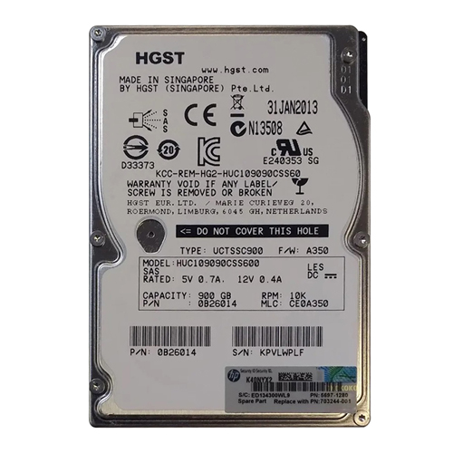 HP 703244-001 | 900GB 10000RPM SAS 6Gb/s Hot-Swappable SFF 2.5-inch Hard Drive Refurbished - Hewlett-Packard (ou HP en abrégé) refurbished available on Gotodirect