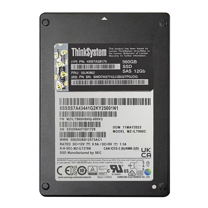 Lenovo 4XB7A38175 | 960GB SAS 12Gb/s 2.5-Inch Internal Solid State Drive for ThinkSystem Refurbished - Lenovo refurbished available on Gotodirect