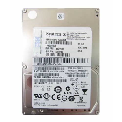 Buy IBM 43W7537 | 73GB 10000RPM SAS 3Gb/s Hot Swappable 2.5-Inch Hard Drive Refurbished - $110.00 IBM 43W7537 | 73GB 10000RPM SAS 3Gb/s Hot Swappable 2.5-Inch Hard Drive Refurbished - refurbished available on Gotodirect