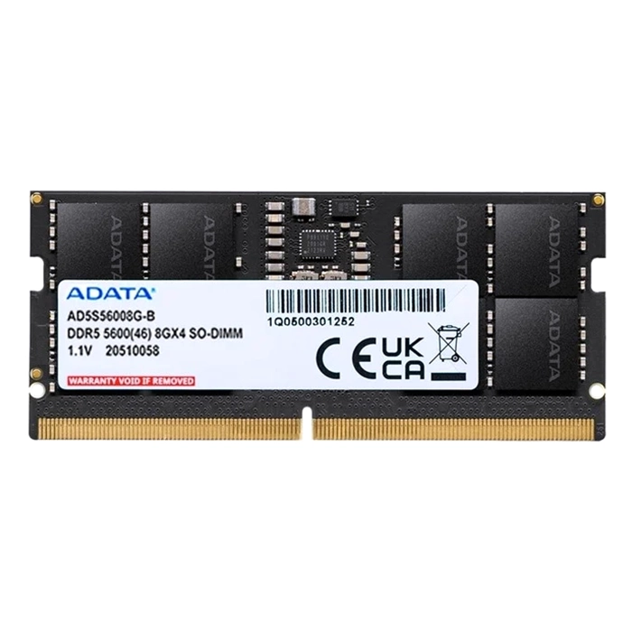 Adata AD5S56008G-B | 8GB DDR5-5600MHz PC5-44800 Non-ECC Unbuffered SODIMM CL46 1Rx16 1.1V 262-Pin  Memory Module Refurbished - ADATA refurbished available on Gotodirect