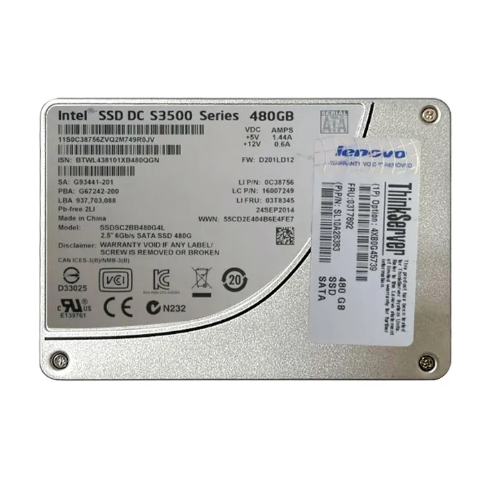 Lenovo 03T7892 | 480GB MLC SATA 6GB/s Hot Swap 2.5-Inch Internal Solid State Drive Refurbished - Lenovo refurbished available on Gotodirect